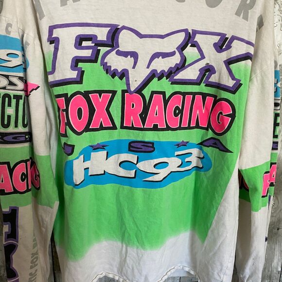 Vintage Hardcore FOX RACING  HC 93 long sleeve colorful t-shirt M - Picture 8 of 9